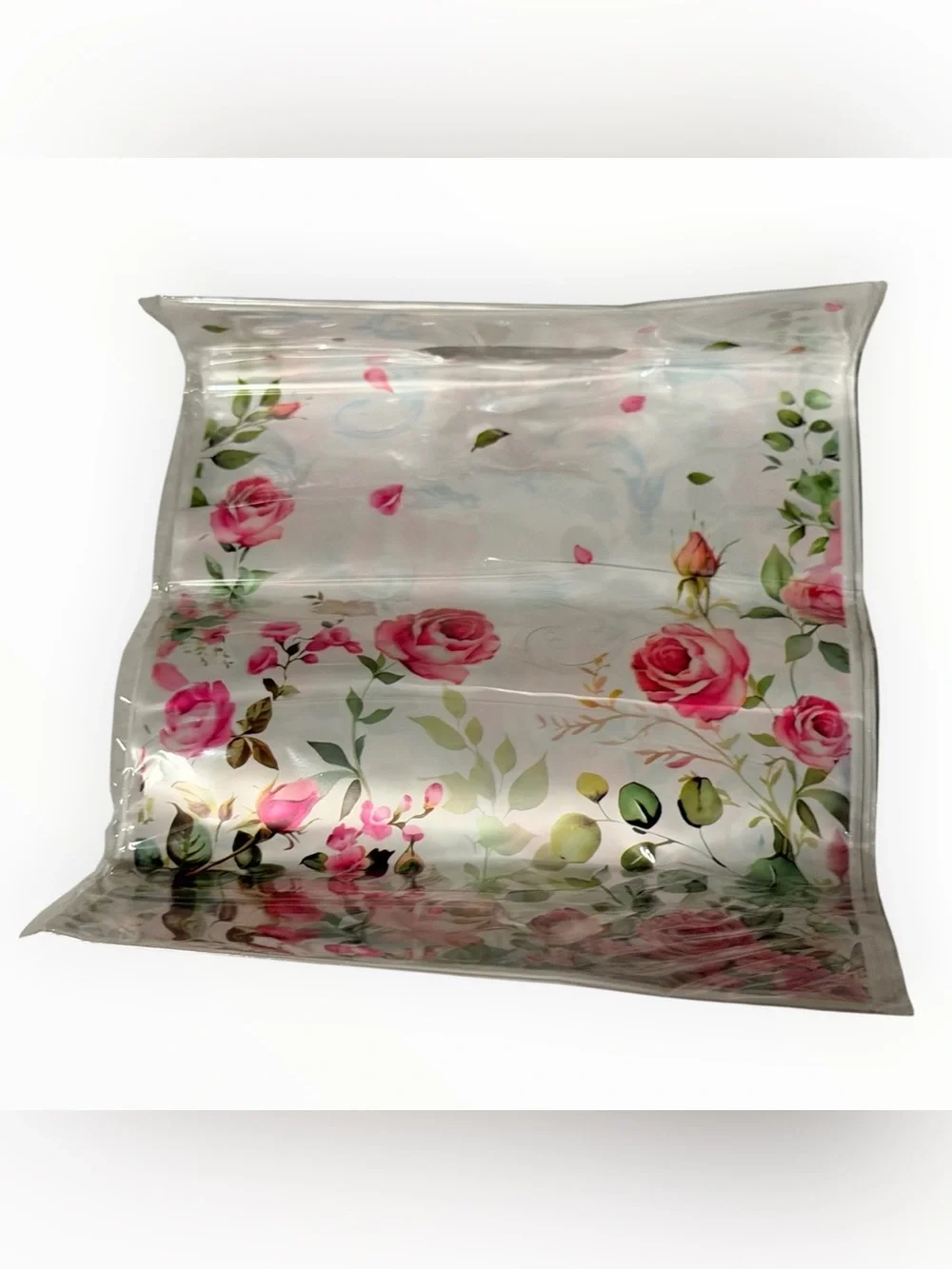 NWT Pink Rose Print Gift Bags with Built-In Handle 30PCS